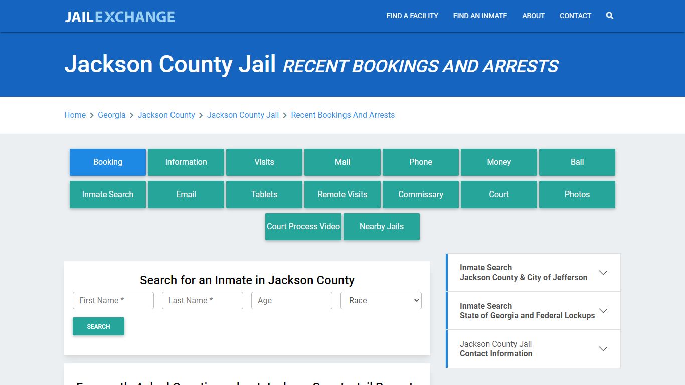 Jackson County Jail GA Recent Arrests and Bookings - Jail Exchange